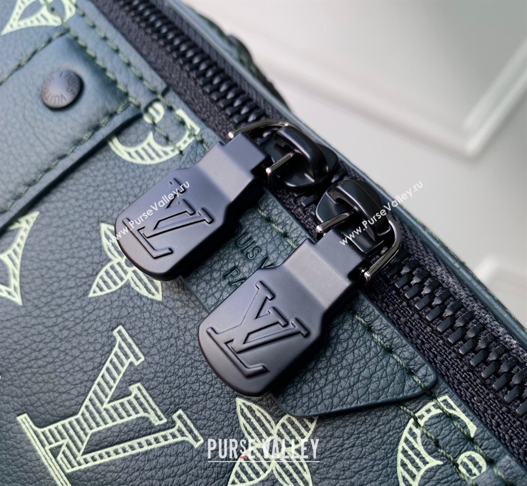 Louis Vuitton Mens City Keepall Bag in Monogram Shadow Leather Forest Green 2026 M27184 (KI-260202094)