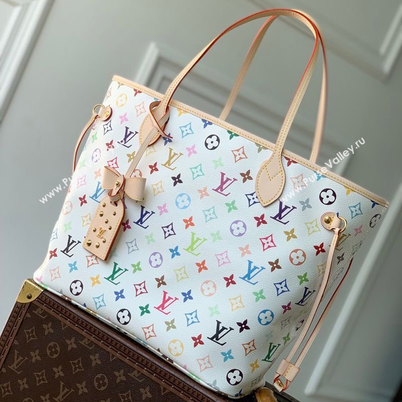 Louis Vuitton LV x TM Neverfull MM Bag in Multicolor/White Canvas M27787 2026 (KI-260202060)