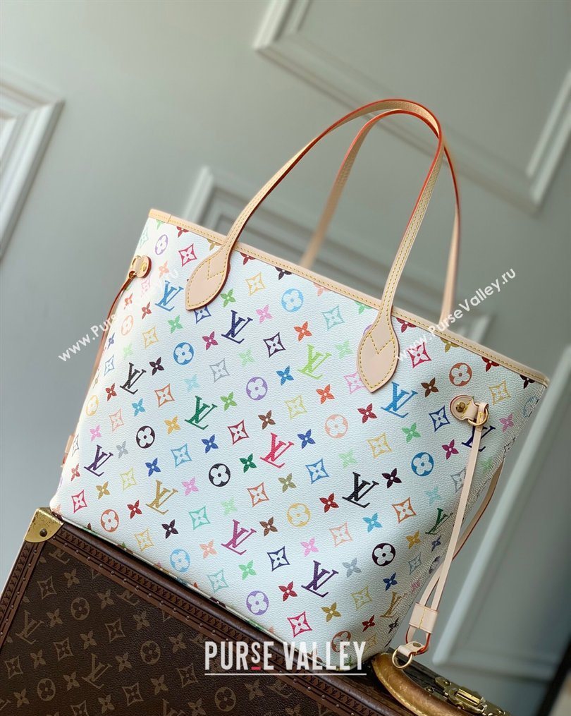 Louis Vuitton LV x TM Neverfull MM Bag in Multicolor/White Canvas M27787 2026 (KI-260202060)