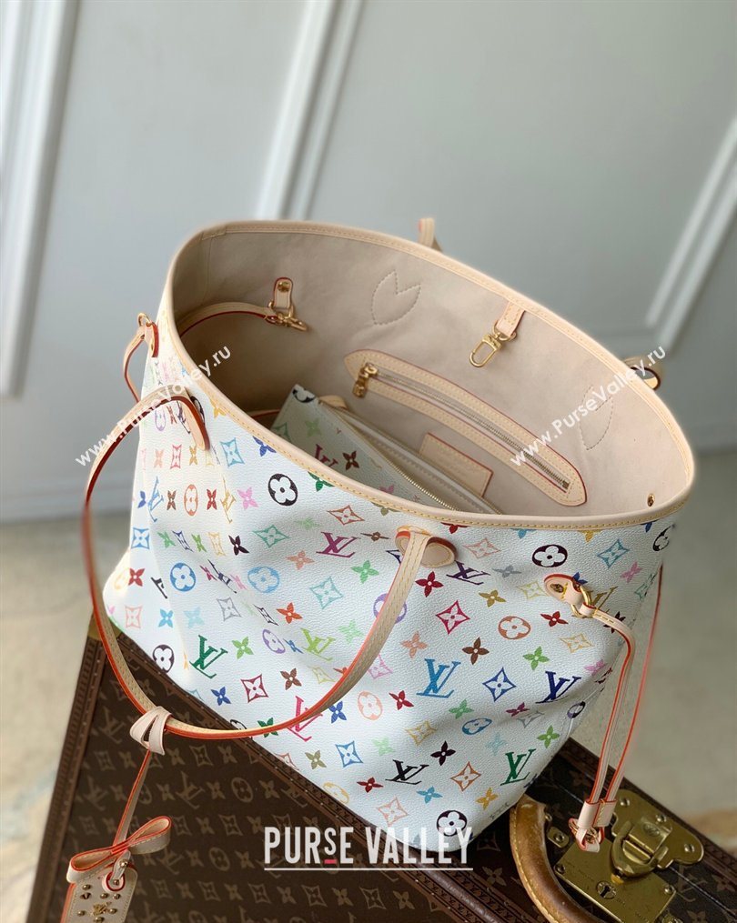 Louis Vuitton LV x TM Neverfull MM Bag in Multicolor/White Canvas M27787 2026 (KI-260202060)