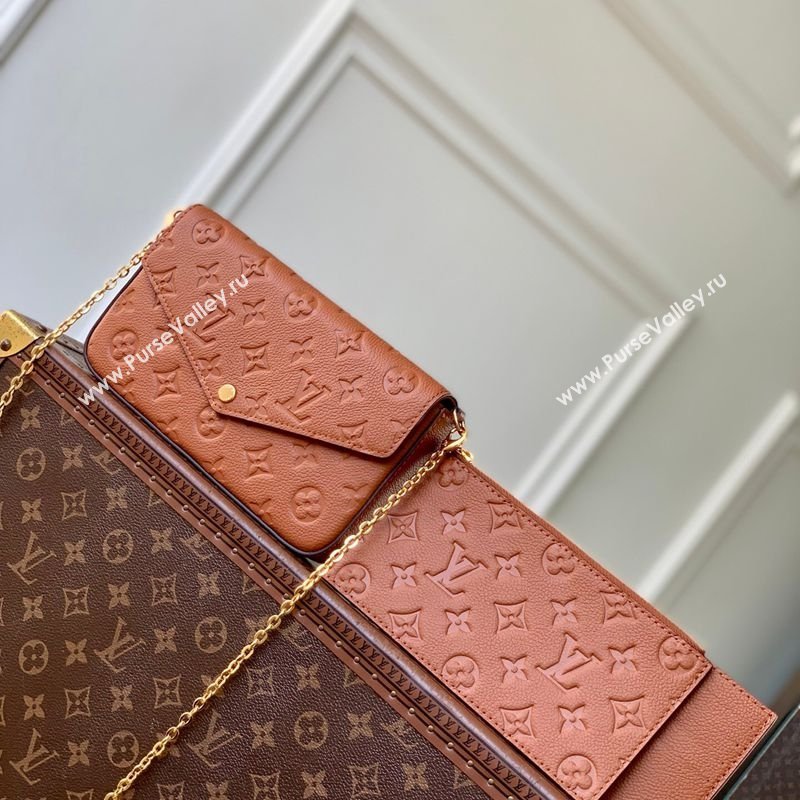 Louis Vuitton Pochette Felicie Mini Bag in Monogram Empreinte Leather Bown 2026 M64064 (KI-260203003)