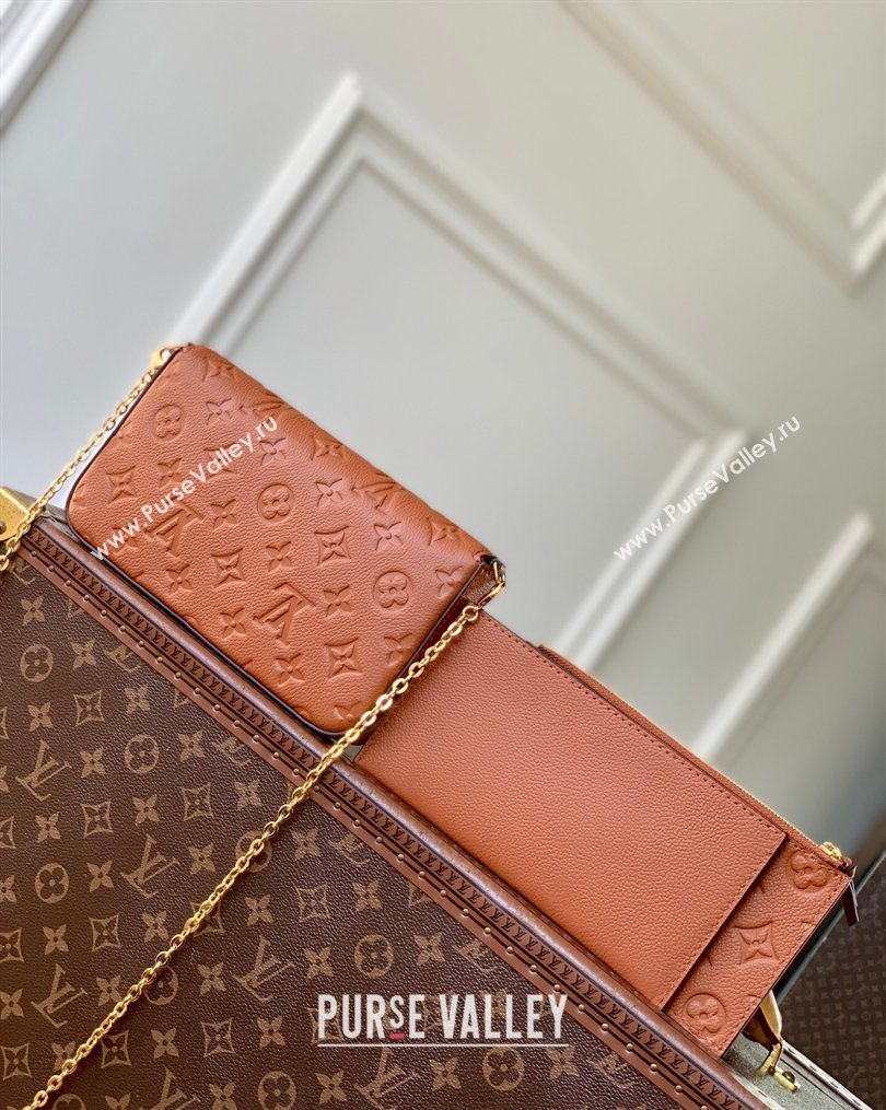 Louis Vuitton Pochette Felicie Mini Bag in Monogram Empreinte Leather Bown 2026 M64064 (KI-260203003)