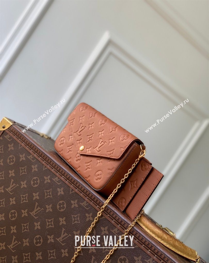 Louis Vuitton Pochette Felicie Mini Bag in Monogram Empreinte Leather Bown 2026 M64064 (KI-260203003)