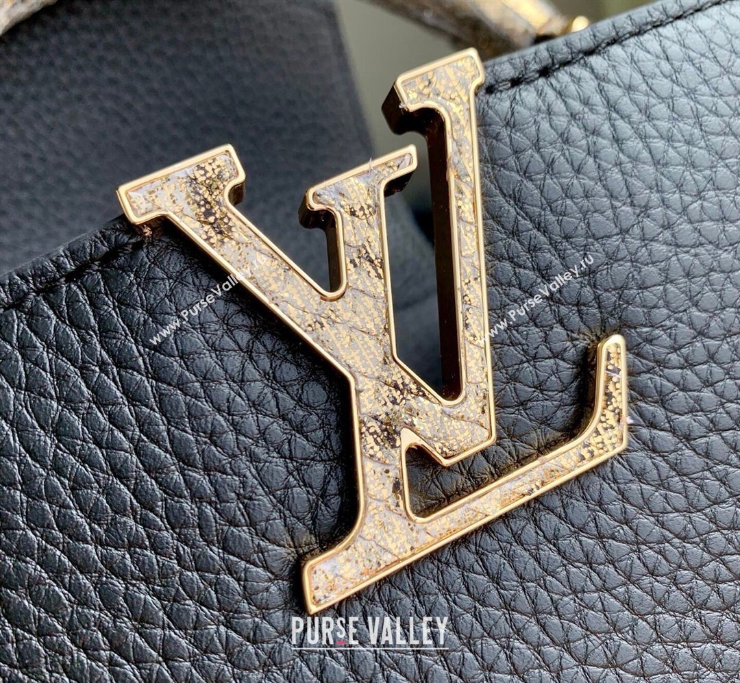 Louis Vuitton Capucines Mini Bag in Taurillon and python-embossed leather Black 2026 N89369 (KI-260202079)