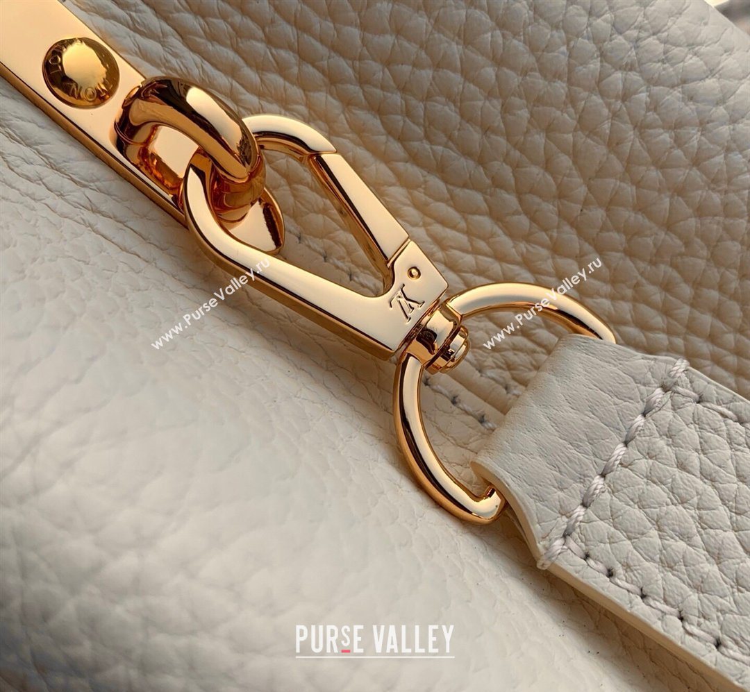 Louis Vuitton Capucines Mini Bag in Taurillon and python-embossed leather White 2026 N89369 (KI-260202080)