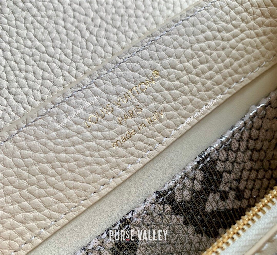 Louis Vuitton Capucines Mini Bag in Taurillon and python-embossed leather White 2026 N89369 (KI-260202080)
