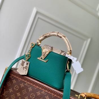 Louis Vuitton Capucines Mini Bag in Taurillon and python-embossed leather Green 2026 N89369 (KI-260202081)