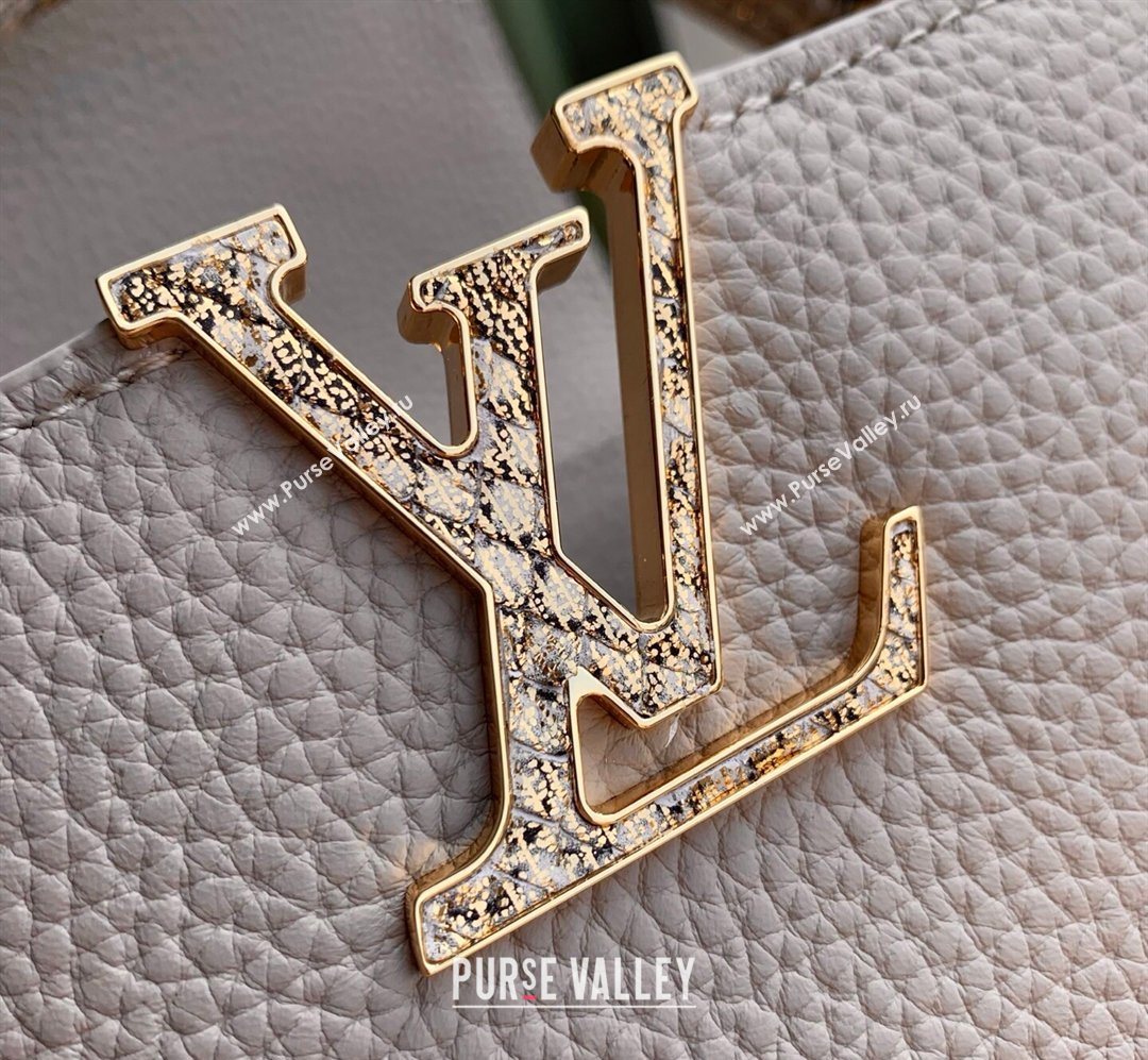 Louis Vuitton Capucines BB Bag in Taurillon and python-embossed leather Grey 2026 N89369 (KI-260202073)