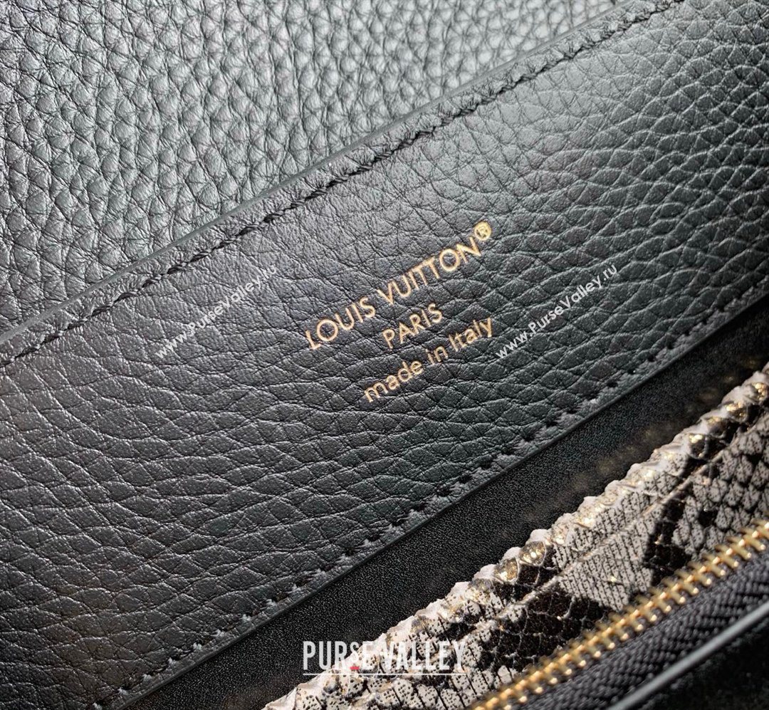Louis Vuitton Capucines BB Bag in Taurillon and python-embossed leather Black 2026 N89369 (KI-260202074)