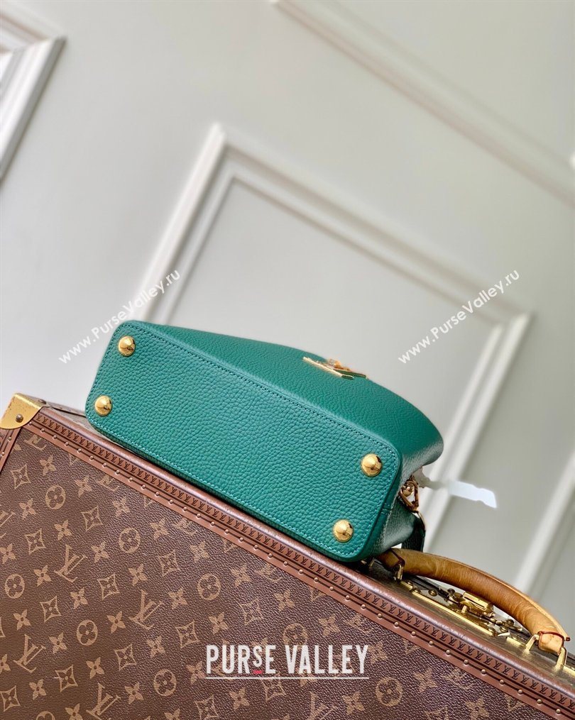 Louis Vuitton Capucines BB Bag in Taurillon and python-embossed leather Green 2026 N89369 (KI-260202076)