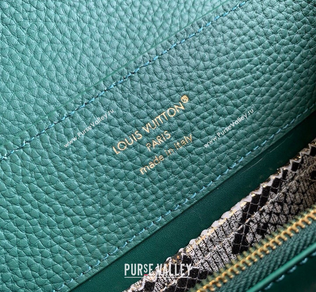 Louis Vuitton Capucines BB Bag in Taurillon and python-embossed leather Green 2026 N89369 (KI-260202076)