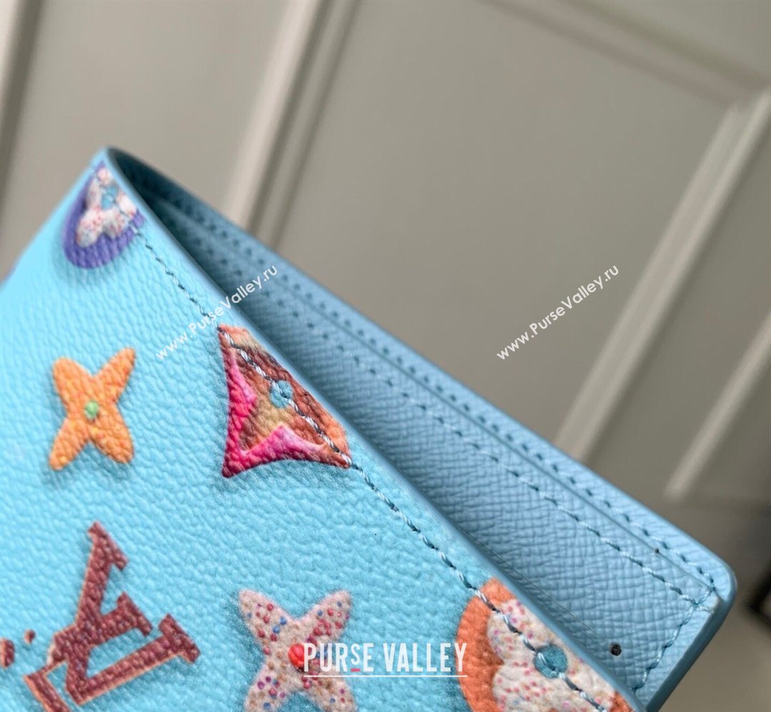 Louis Vuitton Slender Wallet in Monogram Donuts Canvas Blueberry Blue 2026 M28042 (KI-260203014)