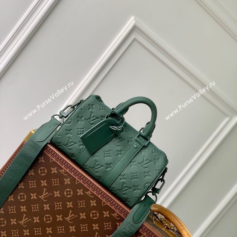 Louis Vuitton Mens Keepall Bandouliere 25 Bag in Monogram Leather Green 2026 M24432 (KI-260203001)