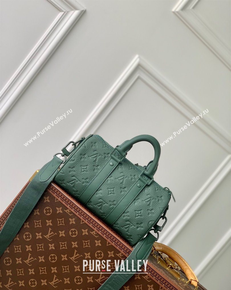 Louis Vuitton Mens Keepall Bandouliere 25 Bag in Monogram Leather Green 2026 M24432 (KI-260203001)