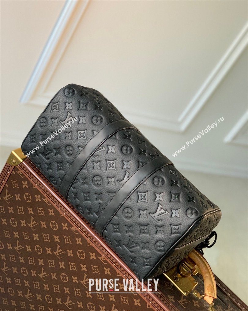 Louis Vuitton Keepall Bandouliere 35 Bag in Taurillon Monogram Leather M22765 Black 2026 (KI-260203002)
