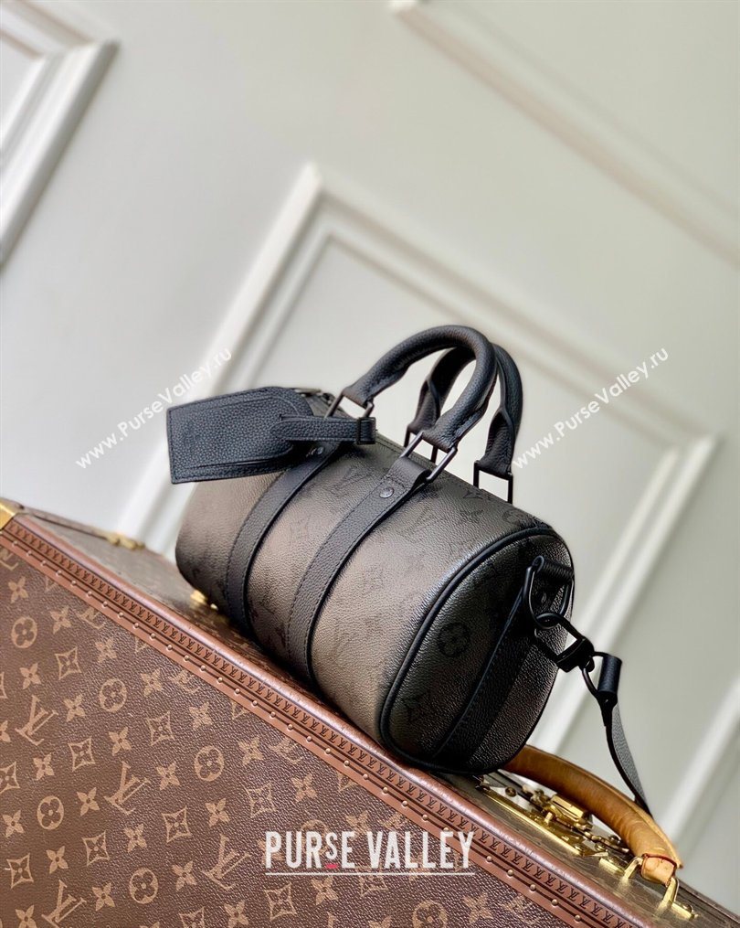 Louis Vuitton Mens Keepall Bandouliere 25 Bag in Black Monogram Midnight Canvas M28369 2026 (KI-260203008)