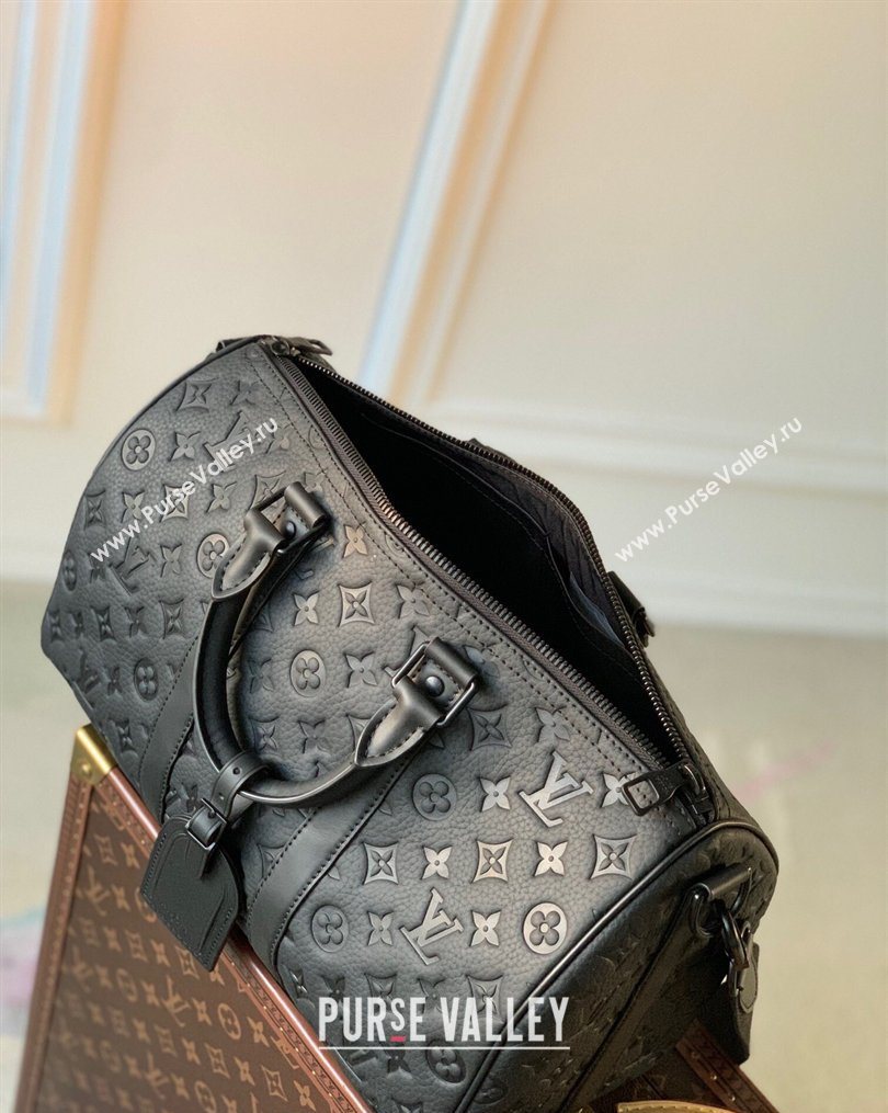 Louis Vuitton Keepall Bandouliere 35 Bag in Taurillon Monogram Leather M22765 Black 2026 (KI-260203002)
