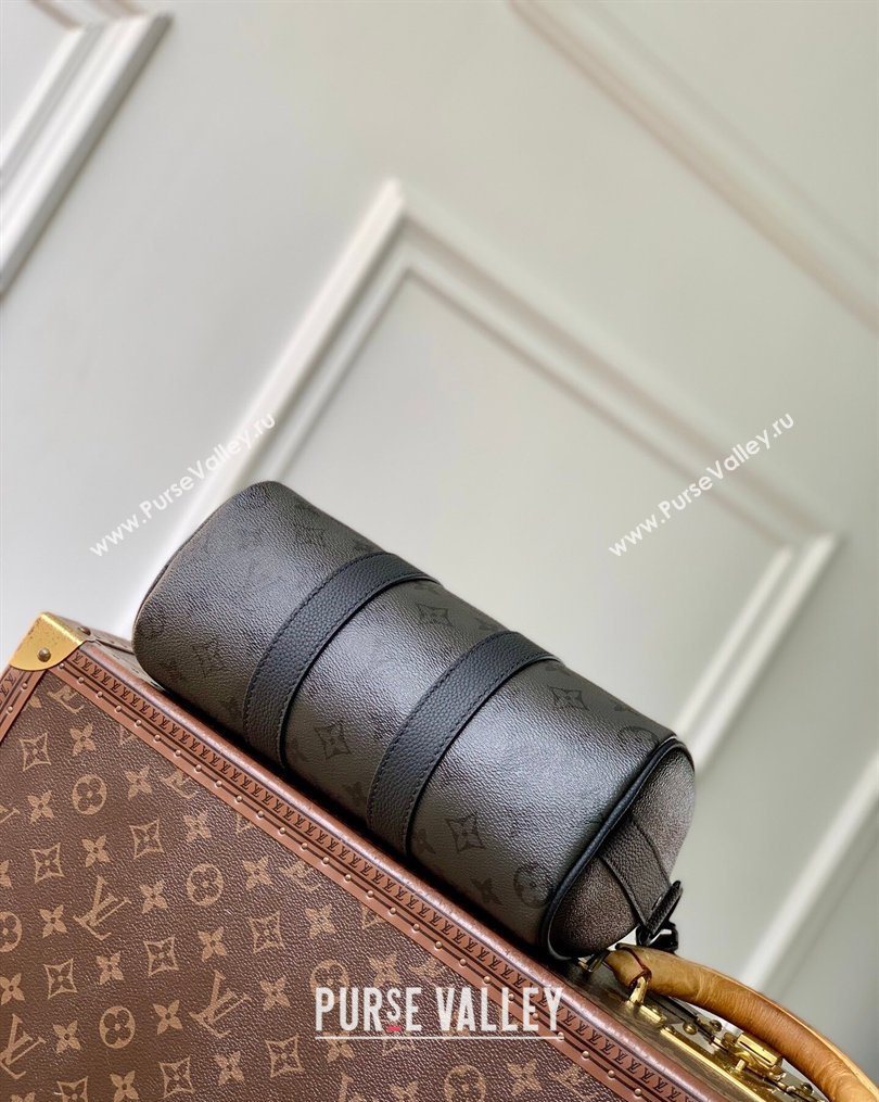 Louis Vuitton Mens Keepall Bandouliere 25 Bag in Black Monogram Midnight Canvas M28369 2026 (KI-260203008)