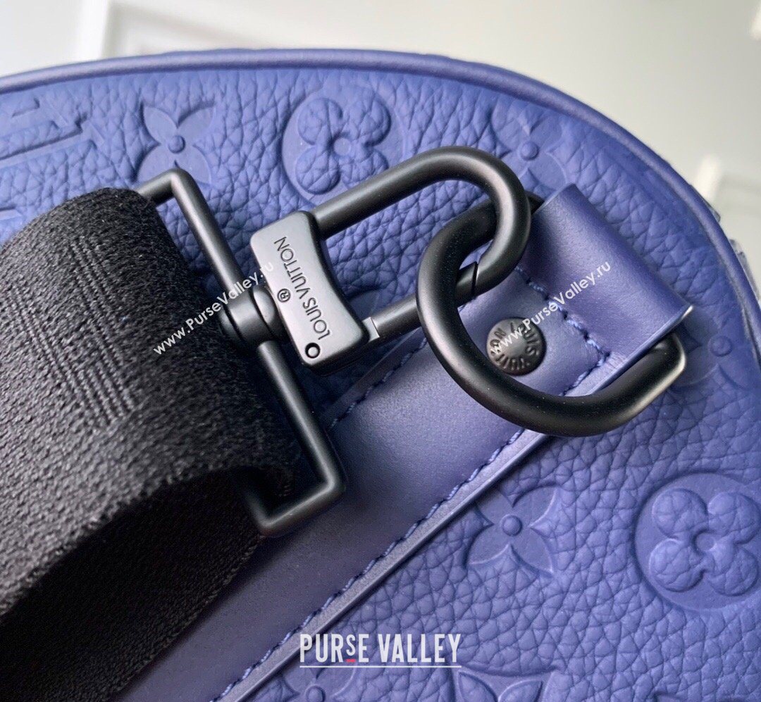 Louis Vuitton Mens Keepall Bandouliere 50 Travel Bag in Monogram Taurillon Leather Blue 2026 M11495 (KI-260202096)