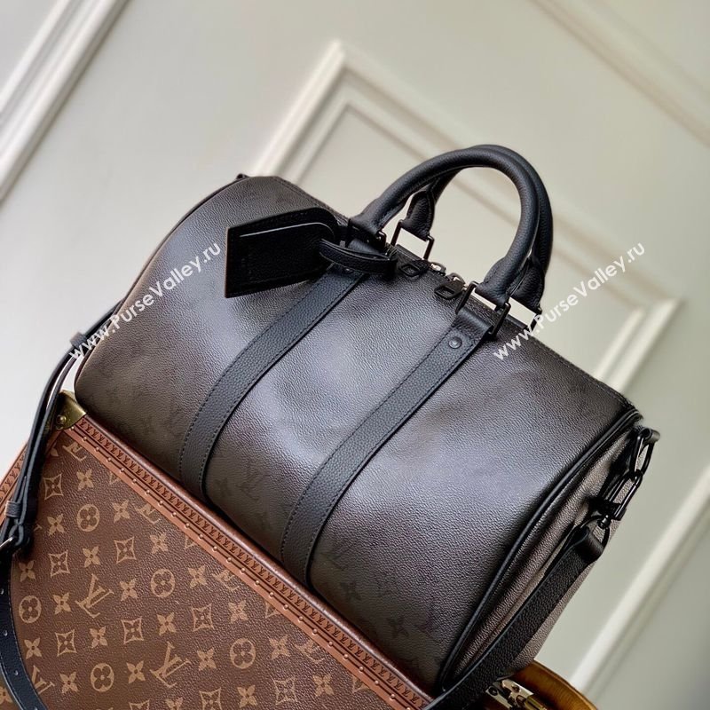 Louis Vuitton Mens Keepall Bandouliere 35 Bag in Black Monogram Midnight Canvas M28370 2026 (KI-260203009)