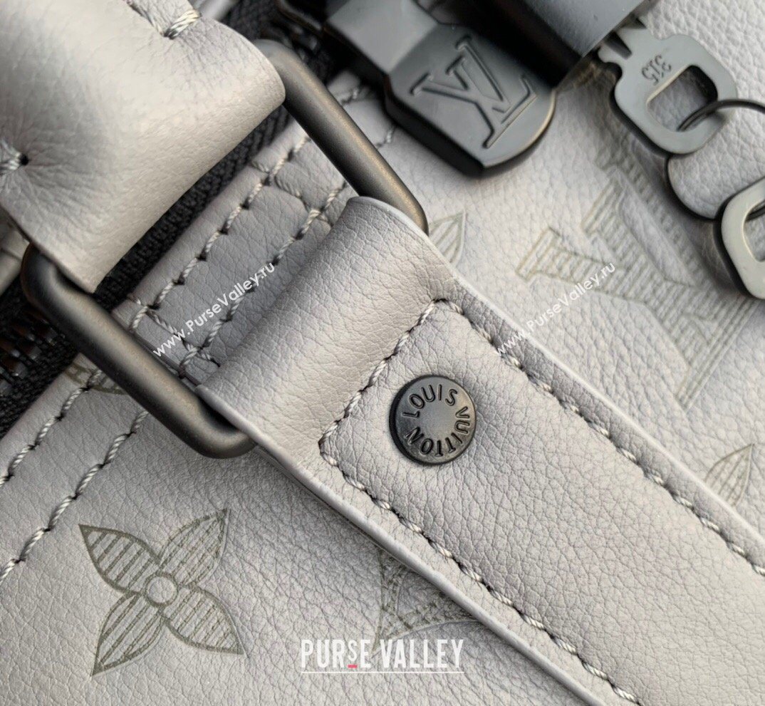 Louis Vuitton Mens Keepall Bandouliere 50 Travel Bag in Monogram Shadow Leather Anthracite Grey 2026 M46117 (KI-260202099)