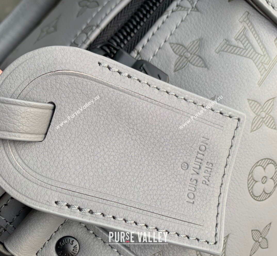 Louis Vuitton Mens Keepall Bandouliere 50 Travel Bag in Monogram Shadow Leather Anthracite Grey 2026 M46117 (KI-260202099)