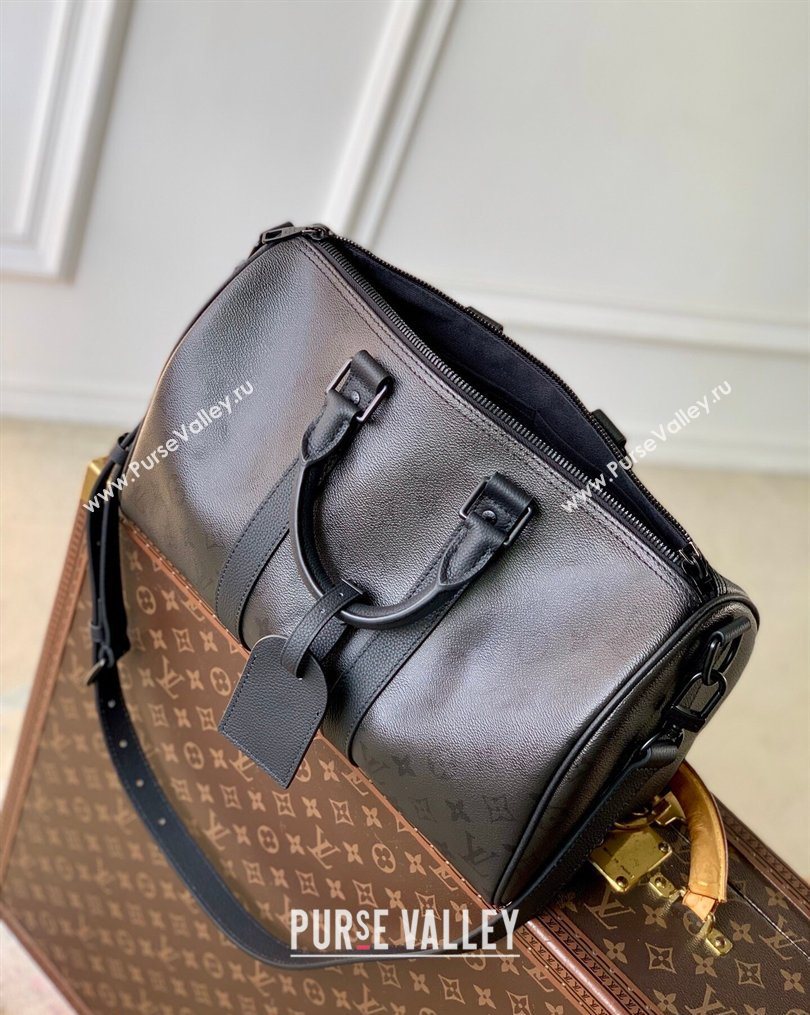 Louis Vuitton Mens Keepall Bandouliere 35 Bag in Black Monogram Midnight Canvas M28370 2026 (KI-260203009)
