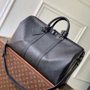Louis Vuitton Mens Keepall Bandouliere 45 Travel Bag in Black Monogram Midnight Canvas 2026 M28403 (KI-260203018)