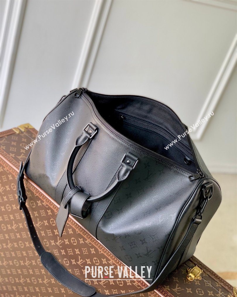 Louis Vuitton Mens Keepall Bandouliere 45 Travel Bag in Black Monogram Midnight Canvas 2026 M28403 (KI-260203018)