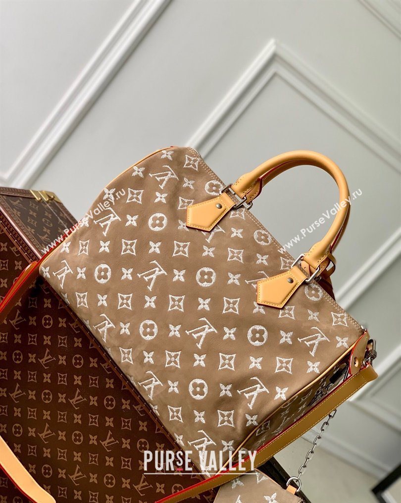 Louis Vuitton Speedy P9 Bandouliere 40 Bag in Brown Suede 2025 M24430 (KI-260203019)