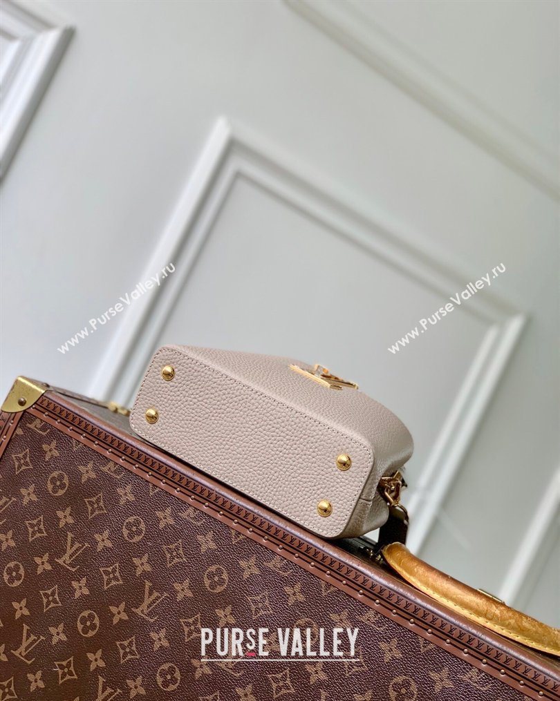 Louis Vuitton Capucines Mini Bag in Taurillon and python-embossed leather Grey 2026 N89369 (KI-260202078)