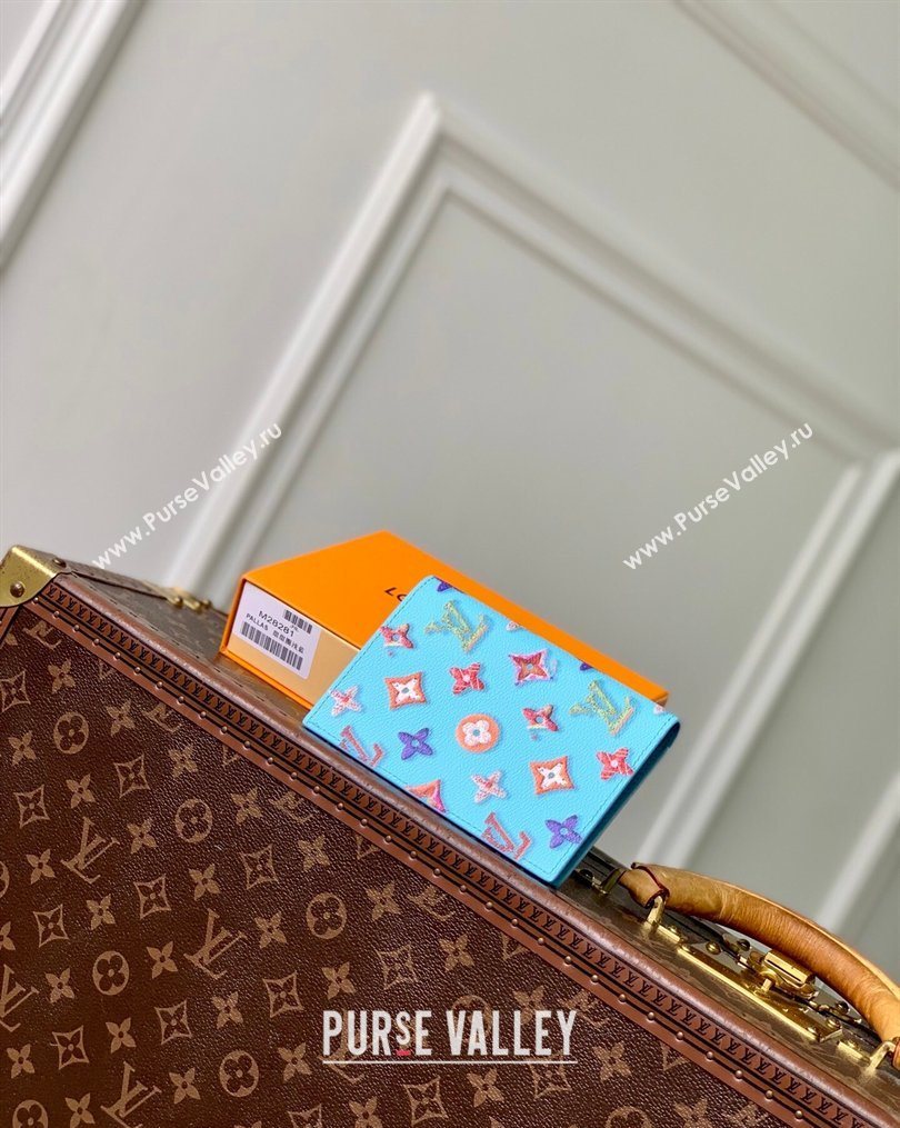 Louis Vuitton Passport Cover in Monogram Donuts Canvas M28040 Blueberry Blue 2026 (KI-260203036)