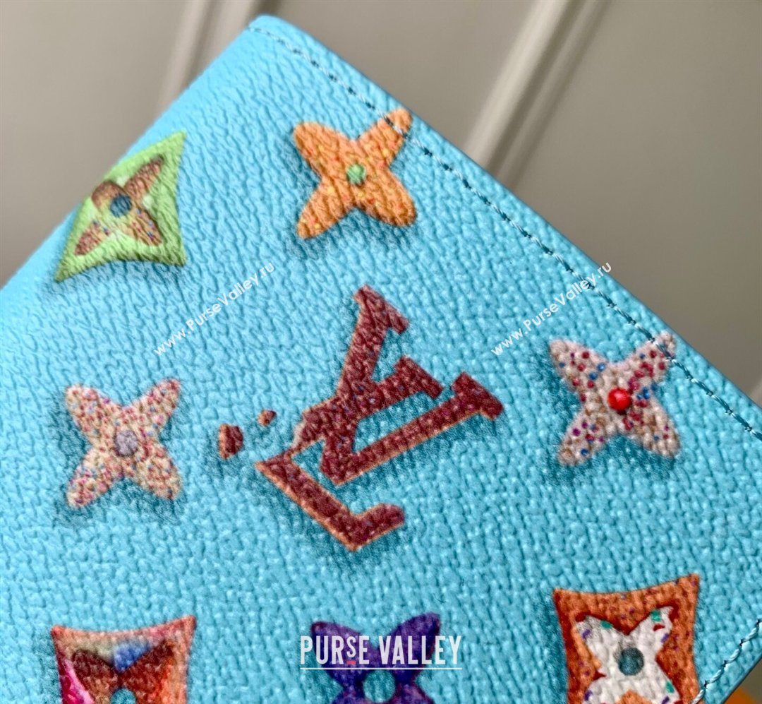 Louis Vuitton Passport Cover in Monogram Donuts Canvas M28040 Blueberry Blue 2026 (KI-260203036)