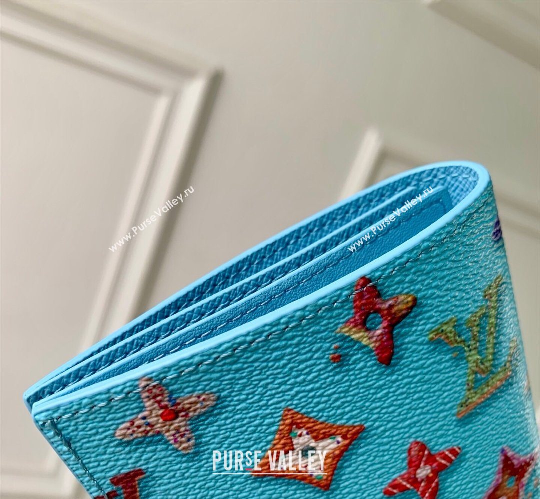 Louis Vuitton Passport Cover in Monogram Donuts Canvas M28040 Blueberry Blue 2026 (KI-260203036)