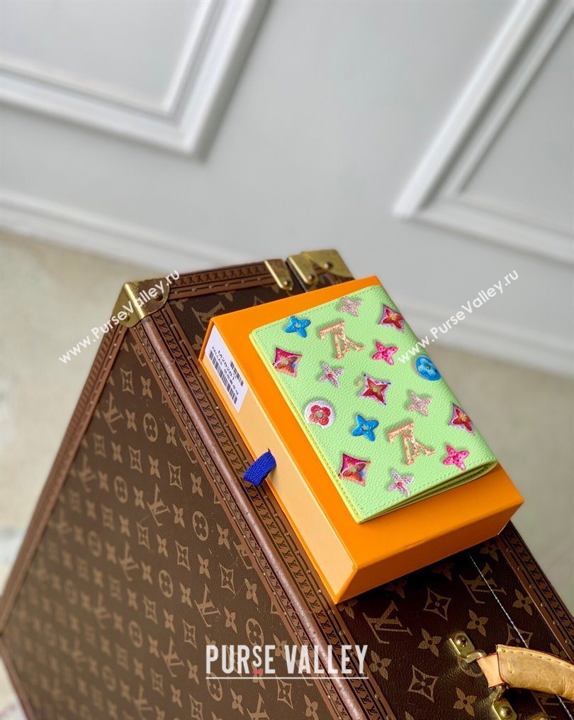 Louis Vuitton Passport Cover in Monogram Donuts Canvas M28039 Pistachio Green 2026 (KI-260203037)