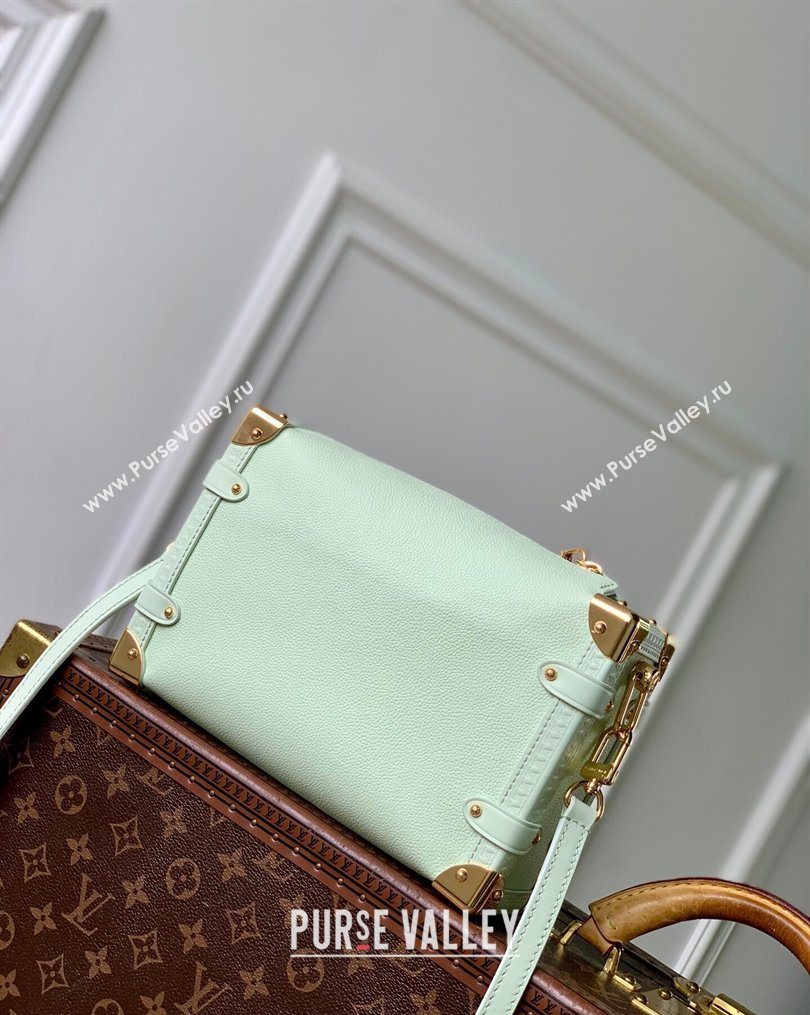 Louis Vuitton Side Trunk MM Bag in Calf leather with Chain Charm Jade Green 2026 M27449 (KI-260203027)