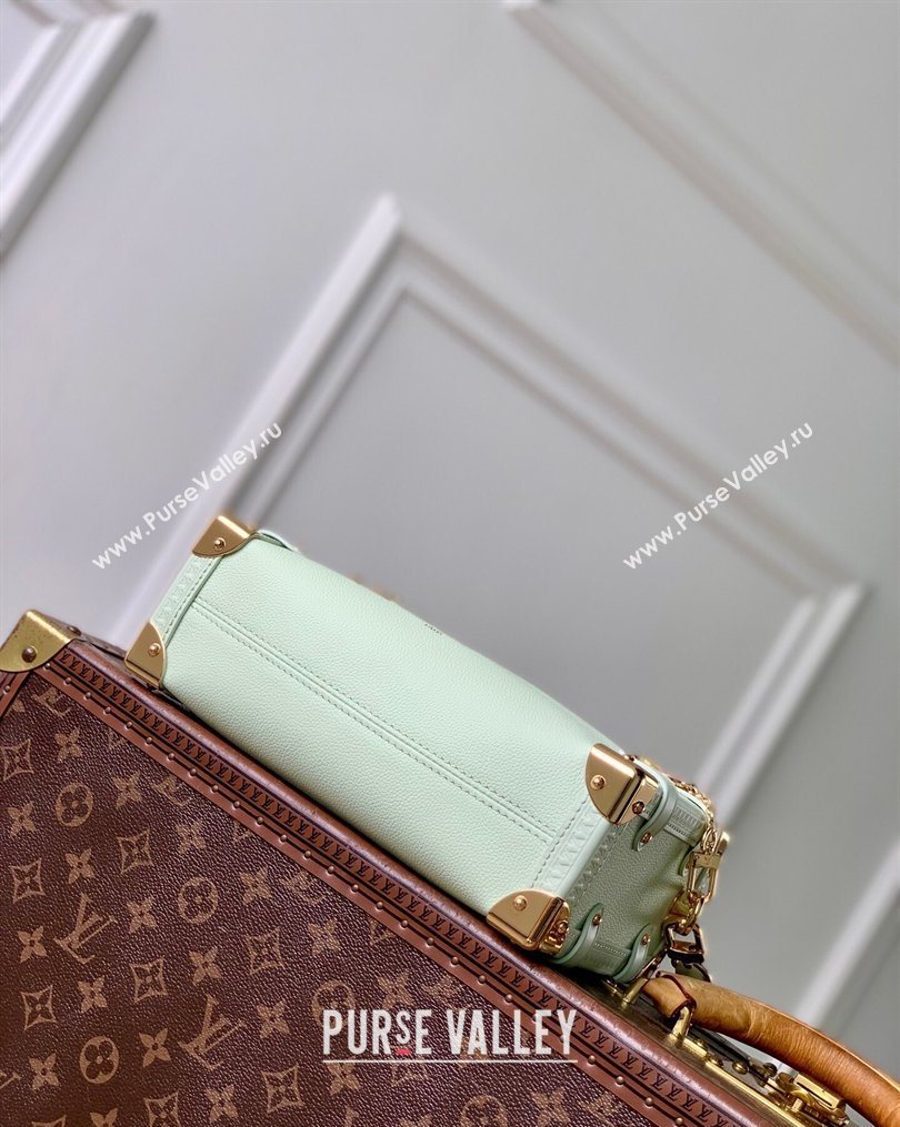 Louis Vuitton Side Trunk MM Bag in Calf leather with Chain Charm Jade Green 2026 M27449 (KI-260203027)