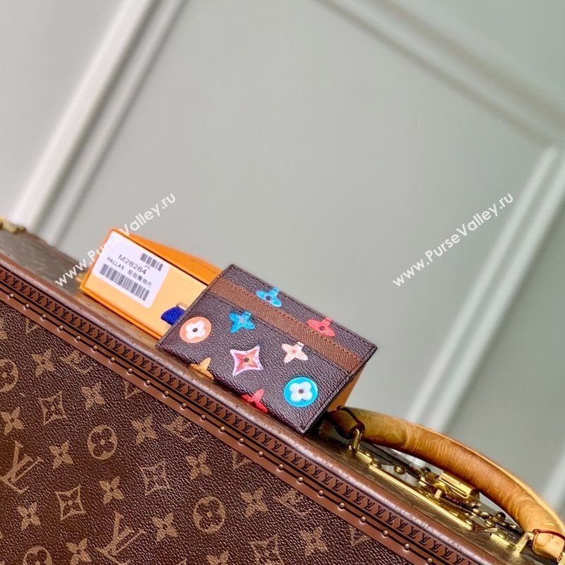 Louis Vuitton Double Card Holder in Monogram Donuts Canvas M28284 Chocolate Brown 2026 (KI-260203043)