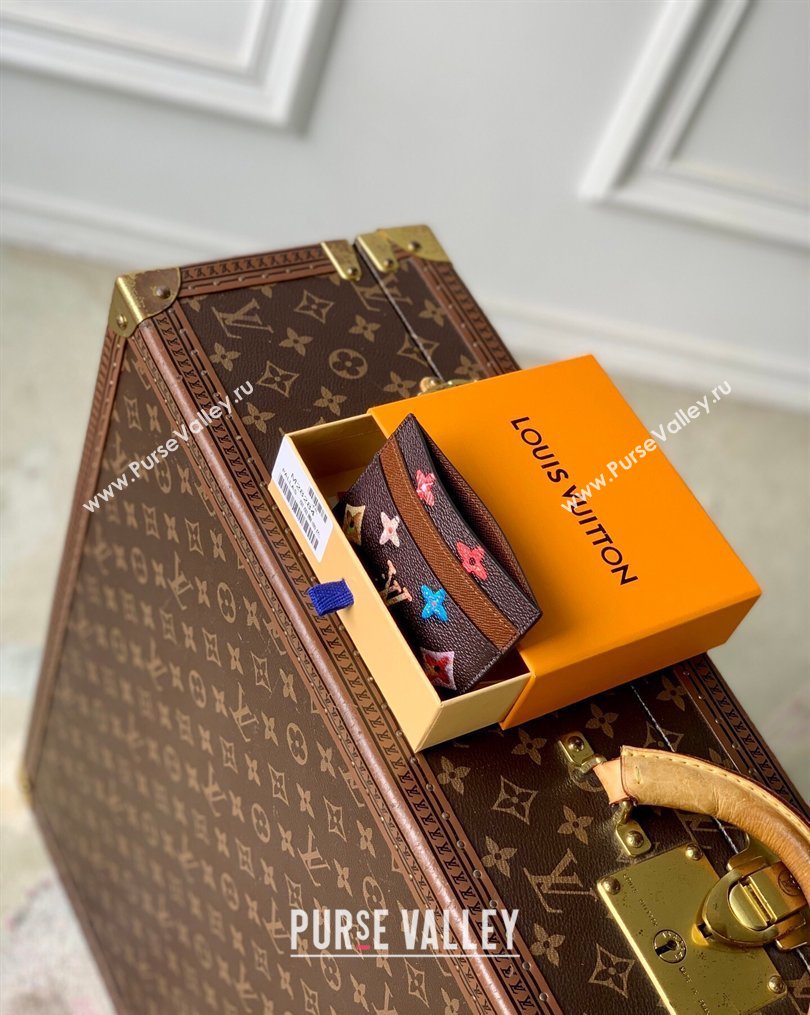 Louis Vuitton Double Card Holder in Monogram Donuts Canvas M28284 Chocolate Brown 2026 (KI-260203043)