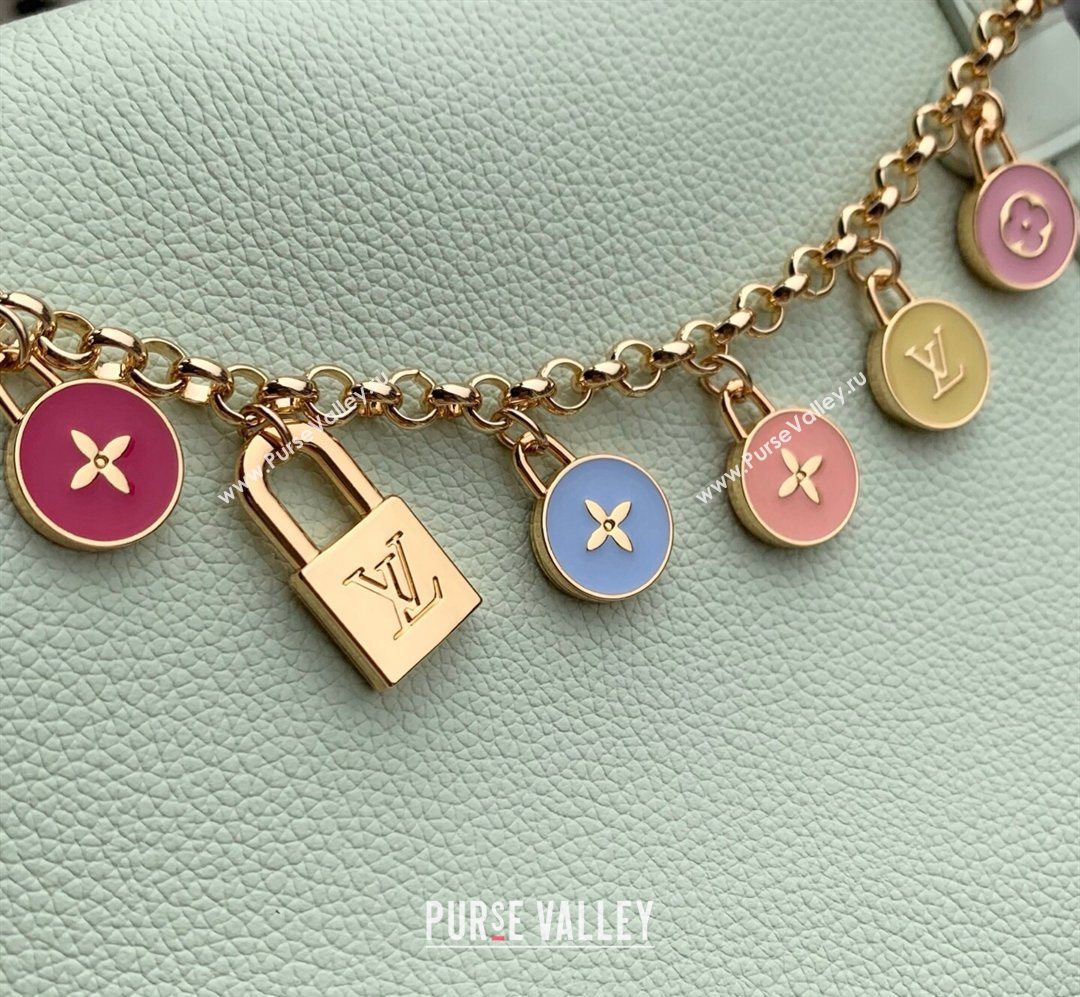 Louis Vuitton Side Trunk MM Bag in Calf leather with Chain Charm Jade Green 2026 M27449 (KI-260203027)