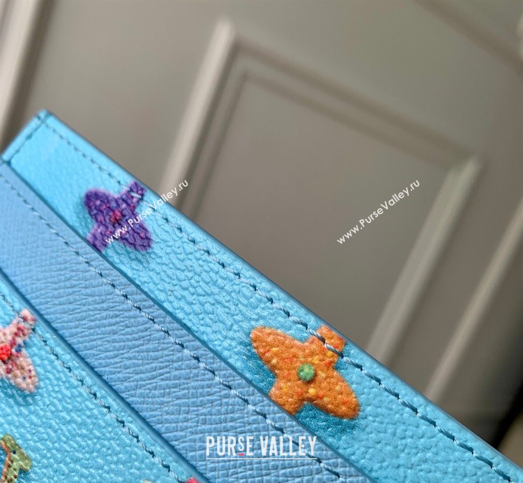 Louis Vuitton Double Card Holder in Monogram Donuts Canvas M28284 Blueberry Blue 2026 (KI-260203042)