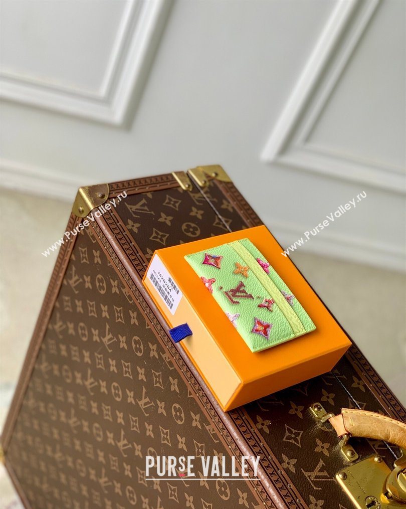 Louis Vuitton Double Card Holder in Monogram Donuts Canvas M28284 Pistachio Green 2026 (KI-260203041)