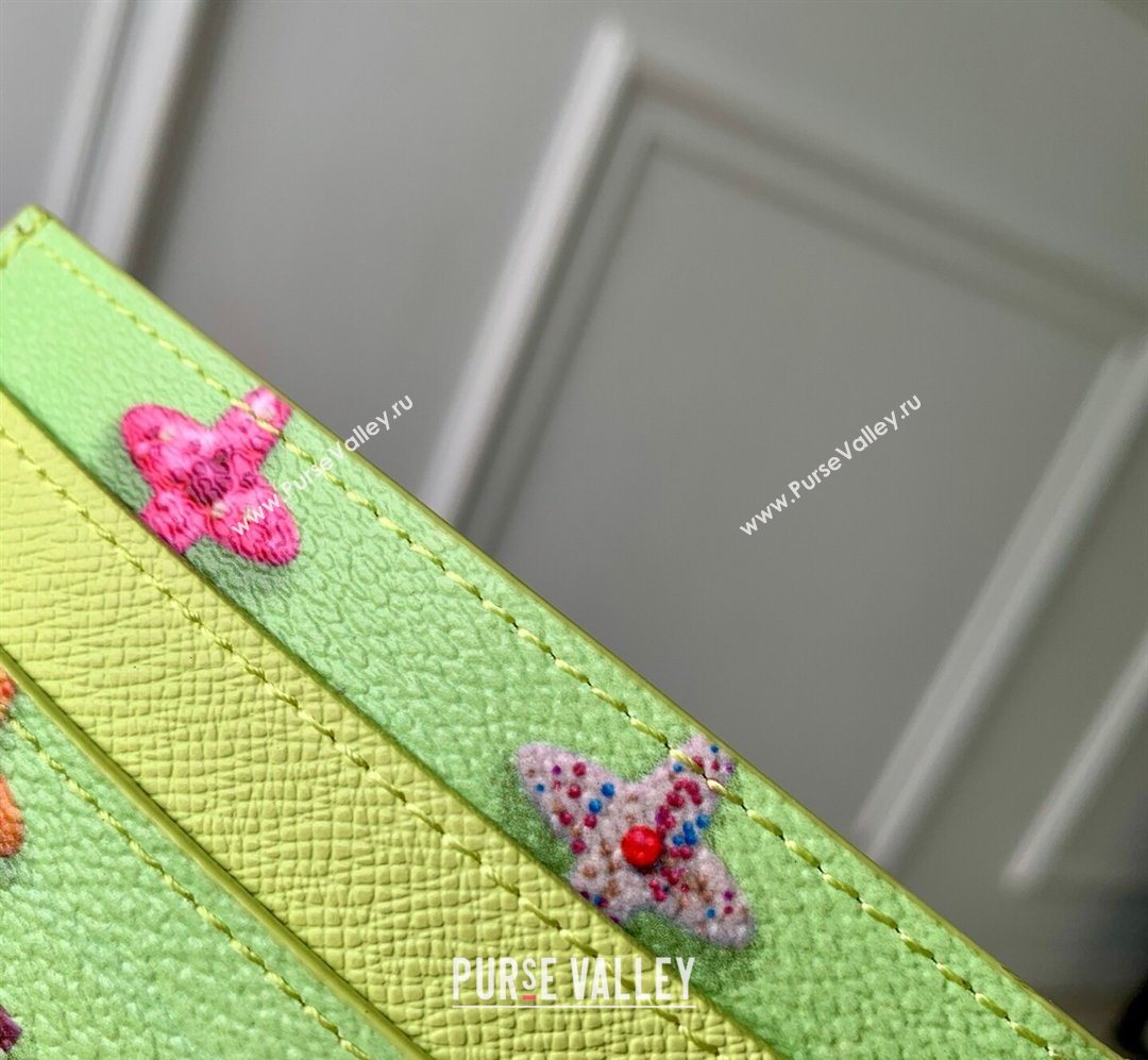 Louis Vuitton Double Card Holder in Monogram Donuts Canvas M28284 Pistachio Green 2026 (KI-260203041)