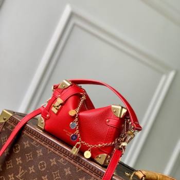 Louis Vuitton Side Trunk PM Bag in Calf leather with Chain Charm Sari Red 2026 M28333 (KI-260203026)