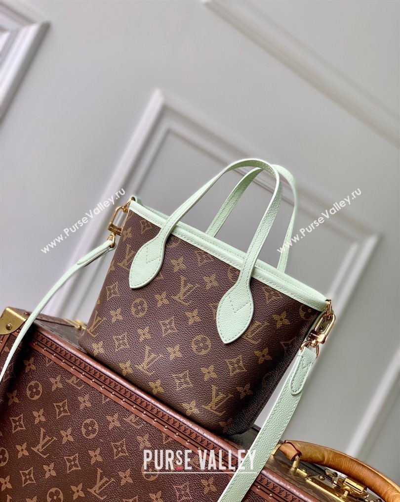 Louis Vuitton Neverfull Bandouliere Inside Out BB Tote bag Green Leather/Monogram Coated Canvas 2026 M28236 (KI-260203028)