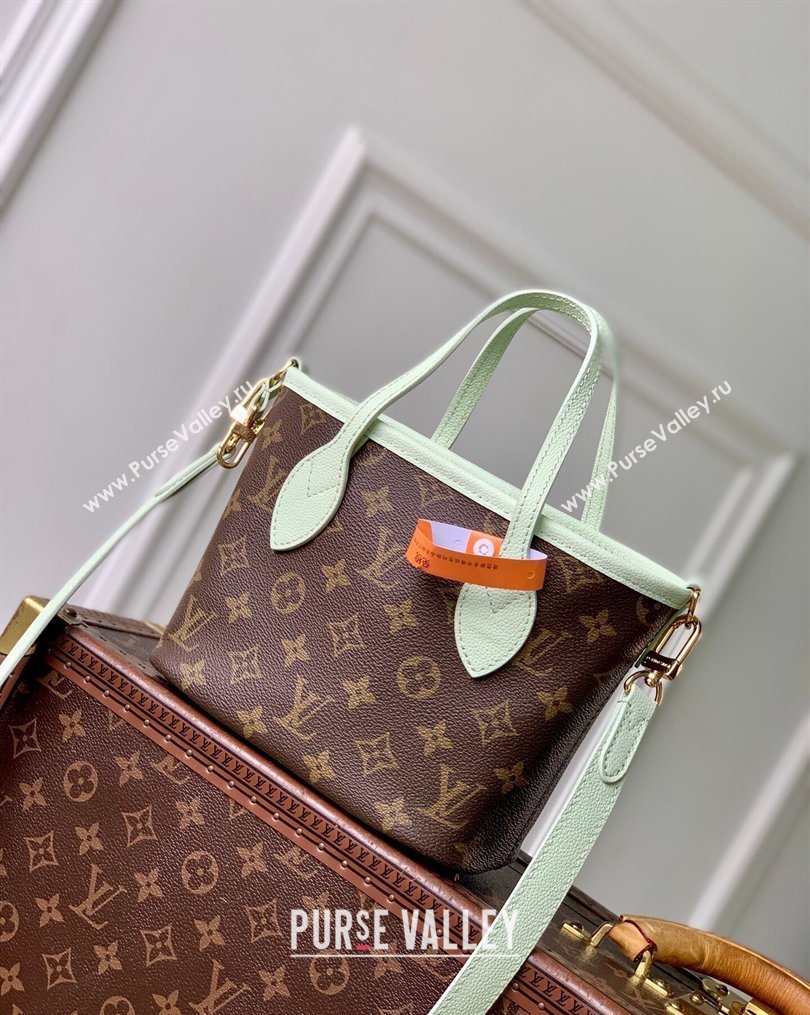 Louis Vuitton Neverfull Bandouliere Inside Out BB Tote bag Green Leather/Monogram Coated Canvas 2026 M28236 (KI-260203028)