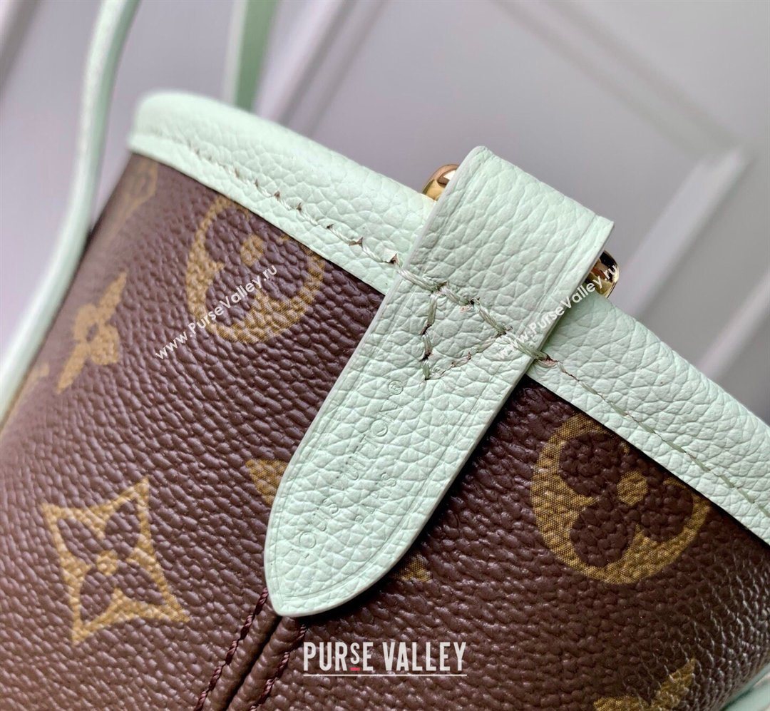Louis Vuitton Neverfull Bandouliere Inside Out BB Tote bag Green Leather/Monogram Coated Canvas 2026 M28236 (KI-260203028)