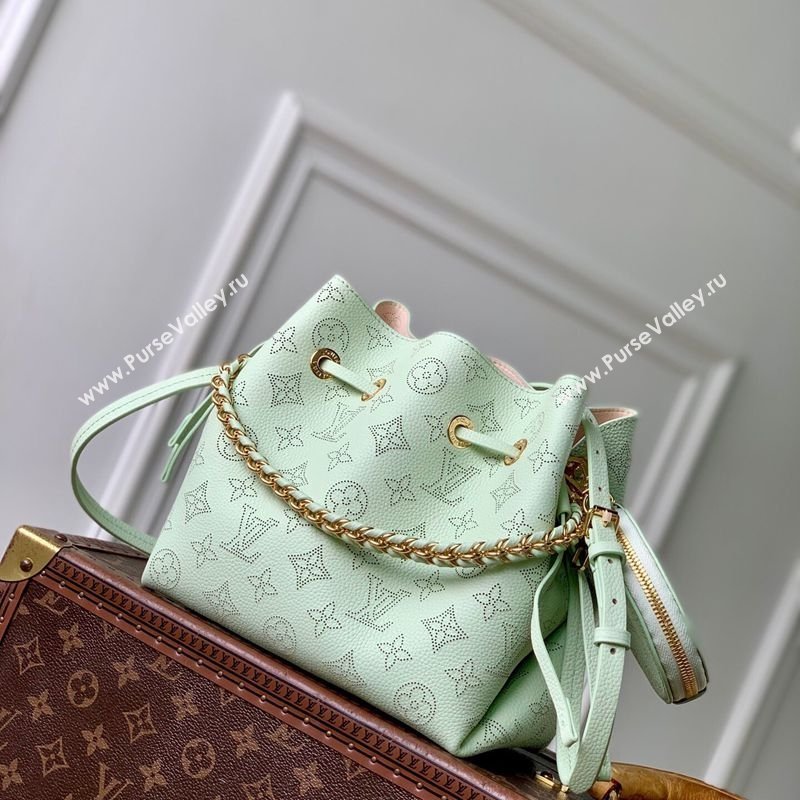 Louis Vuitton Bella Bucket Bag in Mahina Perforated Leather M27377 Jade Green 2026 (KI-260203030)