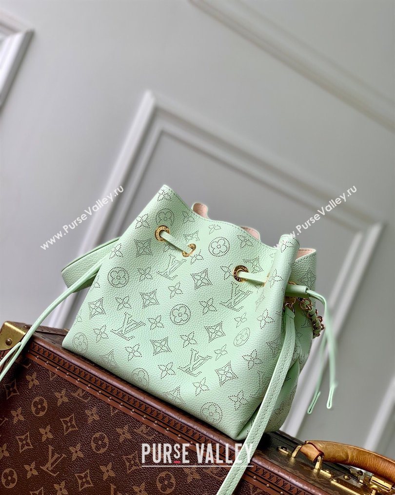Louis Vuitton Bella Bucket Bag in Mahina Perforated Leather M27377 Jade Green 2026 (KI-260203030)