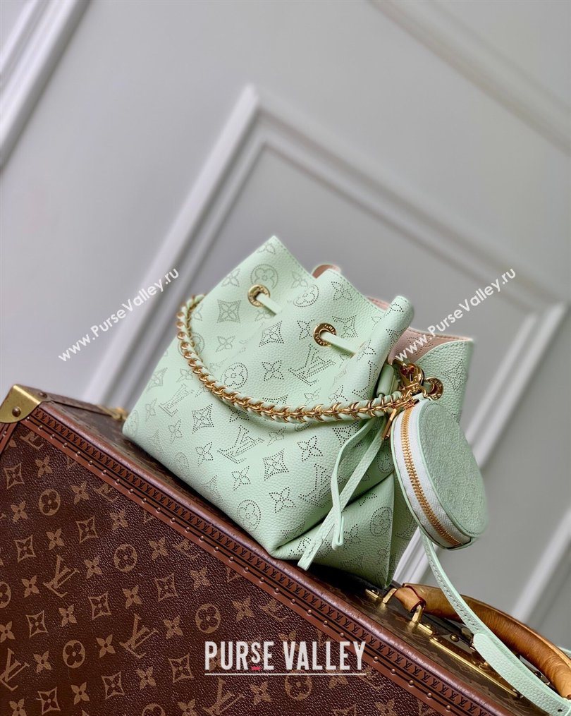 Louis Vuitton Bella Bucket Bag in Mahina Perforated Leather M27377 Jade Green 2026 (KI-260203030)